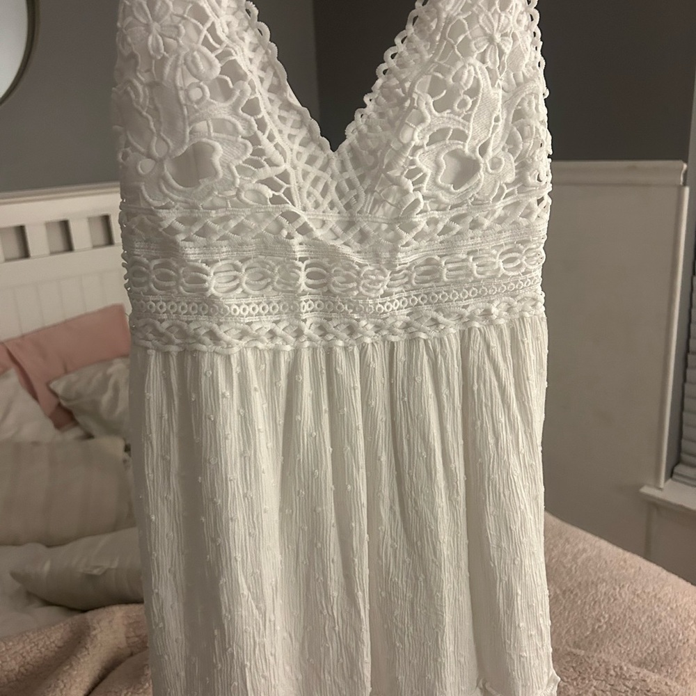 Speechless White Ruffled Dress